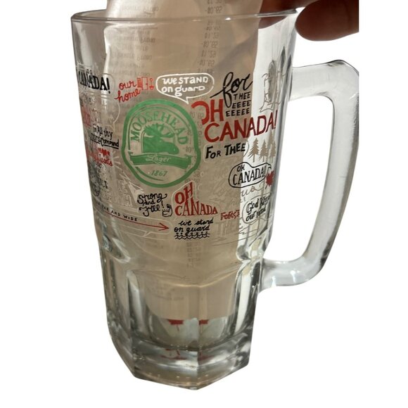Moosehead Lager Canadian Pride Beer Mug Patriotic Oh Canada Handle 8" Mancave - Picture 1 of 9
